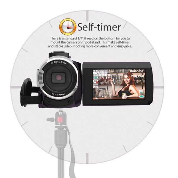Andoer 4K 1080P 48MP WiFi Digital Video Camera - 图片 4