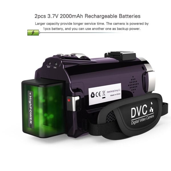 Andoer 4K 1080P 48MP WiFi Digital Video Camera - 图片 3